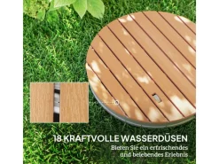 Outsunny Outdoor Duschen|Bodendusche Acryl Aluminium Naturholz 70,5 x 7,5H cm
