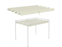 Outsunny Gartenlauben|Ersatz-Vordach Polyester Cremeweiß 286L x 245B x 23H cm