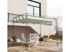 Outsunny Gartenlauben|Ersatz-Vordach Polyester Cremeweiß 286L x 245B x 23H cm