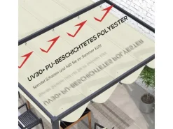 Outsunny Gartenlauben|Ersatz-Vordach Polyester Cremeweiß 286L x 245B x 23H cm