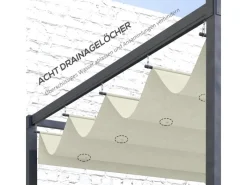 Outsunny Gartenlauben|Ersatz-Vordach Polyester Cremeweiß 286L x 245B x 23H cm