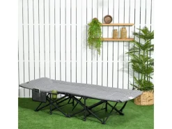 Feldbett mit Becherhalter und Tasche Schwarz*Outsunny Sale