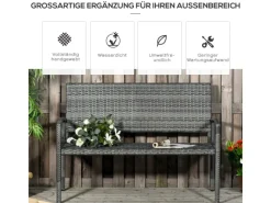 Gartenbank in Rattanoptik mit Stahlrahmen*Outsunny Discount