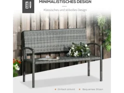 Gartenbank in Rattanoptik mit Stahlrahmen*Outsunny Discount