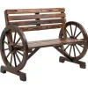 Outsunny Gartenbänke|Gartenbank mit Kutschenrädern Armlehnen und Latten-Flächen
