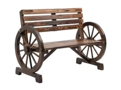 Outsunny Gartenbänke|Gartenbank mit Kutschenrädern Armlehnen und Latten-Flächen