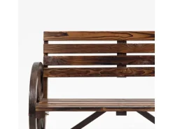 Outsunny Gartenbänke|Gartenbank mit Kutschenrädern Armlehnen und Latten-Flächen