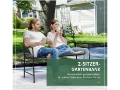 Gartenbank mit Ornament Sitz- und Rückenfläche und Mosaik*Outsunny