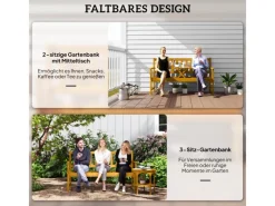 Gartenbank 2-Sitzer Akazienholz 149L x 56 5B x 89H cm Teak*Outsunny Best