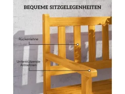 Gartenbank 2-Sitzer Akazienholz 149L x 56 5B x 89H cm Teak*Outsunny Best