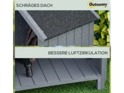 Gartenschrank Giebeldach 129 x 51,5 x 180 cm Grau Schwarz*Outsunny Online