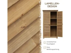 Gartenschrank Tannenholz Natur 87 x 46,5 x 160 cm*Outsunny Best