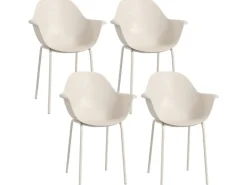 Outsunny Gartenstühle|Gartenstuhl 4er Set mit Rückenlehne 59L x 55B x 84H cm