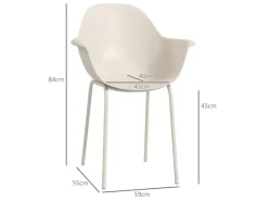 Outsunny Gartenstühle|Gartenstuhl 4er Set mit Rückenlehne 59L x 55B x 84H cm
