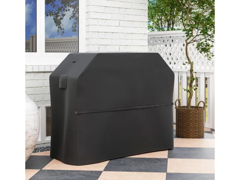 Outsunny Grillzubehör|Grillabdeckung Oxfordstoff Schwarz 147L x 61B x 122H cm