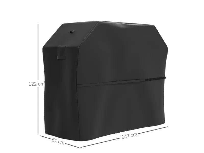 Outsunny Grillzubehör|Grillabdeckung Oxfordstoff Schwarz 147L x 61B x 122H cm