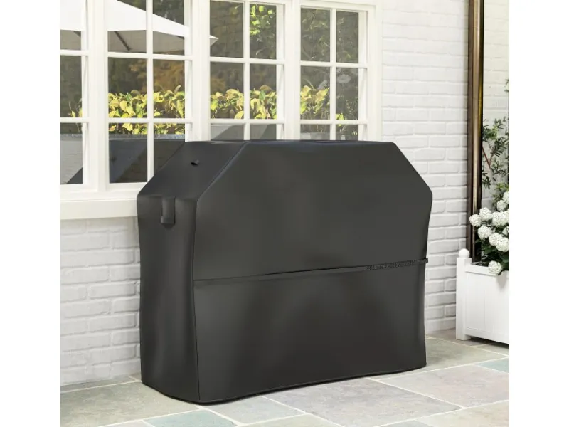 Outsunny Grillzubehör|Grillabdeckung Oxfordstoff Schwarz 147L x 61B x 122H cm