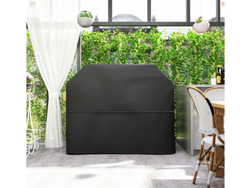 Outsunny Grillzubehör|Grillabdeckung Oxfordstoff Schwarz 147L x 61B x 122H cm