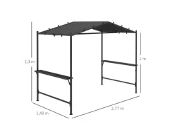 Grillpavillon  Stahl Polyesterstoff Dunkelgrau 277L x 149B x 230H cm*Outsunny Best