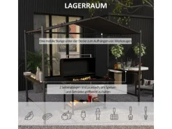Grillpavillon  Stahl Polyesterstoff Dunkelgrau 277L x 149B x 230H cm*Outsunny Best