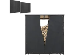 Outsunny Kaminholzregale|Kaminholzregal Abdeckung Brennholzregalabdeckung Polyester Schwarz