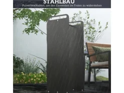 Outsunny Kaminholzregale|Kaminholzregal Brennholzregal für Outdoor Indoor Stahl Schwarz