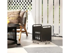 Kaminholzregal Brennholzregal mit Griffe Stahl Schwarz*Outsunny Clearance