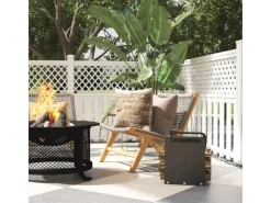 Kaminholzregal Brennholzregal mit Griffe Stahl Schwarz*Outsunny Clearance