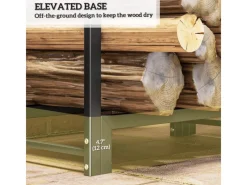 Kaminholzregal Feuerholzregal für Brennholz Stahl Schwarz*Outsunny Discount