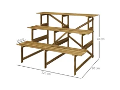  Pflanzenregal Tannenholz Verkohlt L120 x B80 x H80cm*Outsunny Online