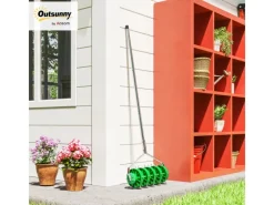 Outsunny Rasenmäher|Rasenlüfter|Rasenbelüfter Stahl  Kunststoff 45L x 21B x 140H cm