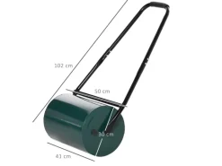 Outsunny Rasenwalze|Gartenwalze|Rasenwalze mit U-Griff 40l Wasser/Sandfüllunge Metall