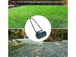 Outsunny Rasenwalze|Gartenwalze|Rasenwalze mit U-Griff 40l Wasser/Sandfüllunge Metall