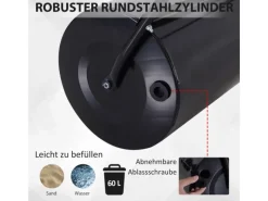 Rasenwalze mit U-Griff Schwarz 57 x 40 x 123 cm*Outsunny