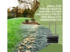 Outsunny Rasenmäher|Rasenwalze|Rasenwalze mit U-Griff 38l  58 x 32,5 x 113 cm