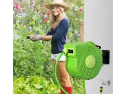 Schlauchtrommel 15+1,5m Automatik Schwenkbar Druckluft Kunststoff*Outsunny Outlet