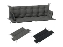 Outsunny Sitzkissen|Sitzkissen-Set für Draußen  Polyester Dunkelgrau 180L x 110B x 8H cm
