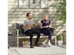 Outsunny Sitzkissen|Sitzkissen-Set für Draußen  Polyester Dunkelgrau 180L x 110B x 8H cm