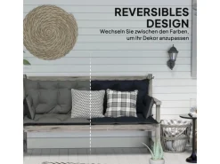 Outsunny Sitzkissen|Sitzkissen-Set für Draußen  Polyester Dunkelgrau 180L x 110B x 8H cm