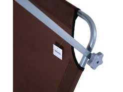 Outsunny Sonnenliegen|Sonnenliege Klappbar Gartenliege mit Dach bis 120 kg Belastbar Braun