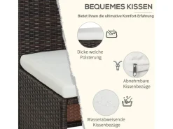 Outsunny Gartenmöbel-Sets|5tlg. Polyrattan Gartenmöbel Rattan Sitzgruppe