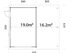 Garage Roger ohne Tor 653 x 550 cm Tauchgrundiert FSC®*Palmako