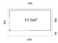 Gartenhaus Andrea Slide Tauchgrundiert 595 cm x 300 cm FSC®*Palmako