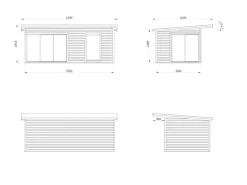 Gartenhaus Andrea Slide Tauchgrundiert 595 cm x 300 cm FSC®*Palmako