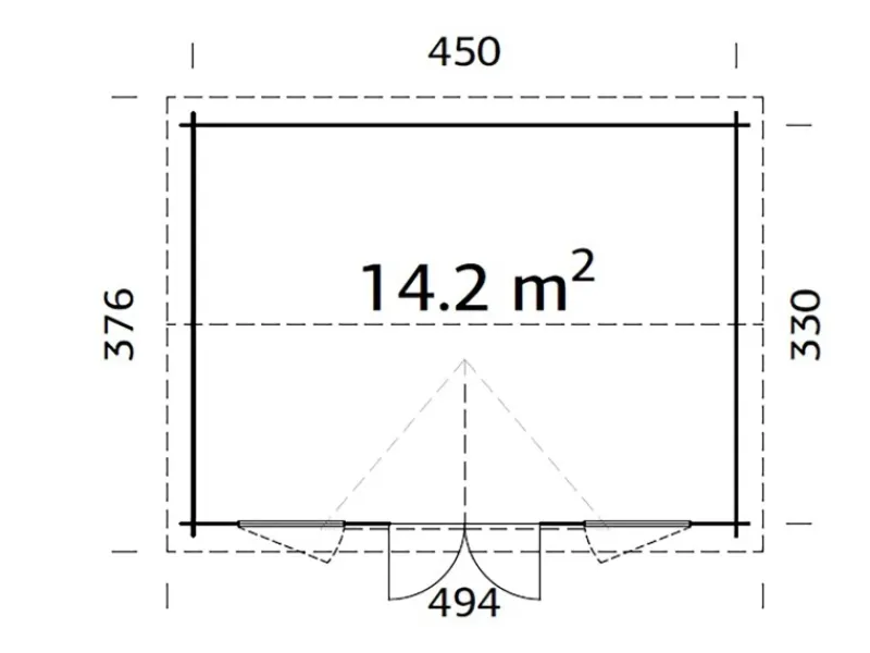 Kinder Palmako Kinder-Gartengeräte|Gartenhaus Claudia 450 x 330 cm Tauchgrundiert FSC®