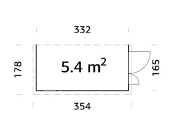 Gerätehaus Mia 332 x 165 cm Lackiert FSC®*Palmako Online