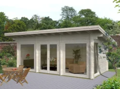 Heidi Holz-Gartenhaus Natur Flachdach Unbehandelt 620 cm x 340 cm*Palmako Sale