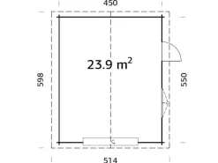 Holzgarage Roger mit Sektionaltor Natur 450 cm x 550 cm*Palmako New