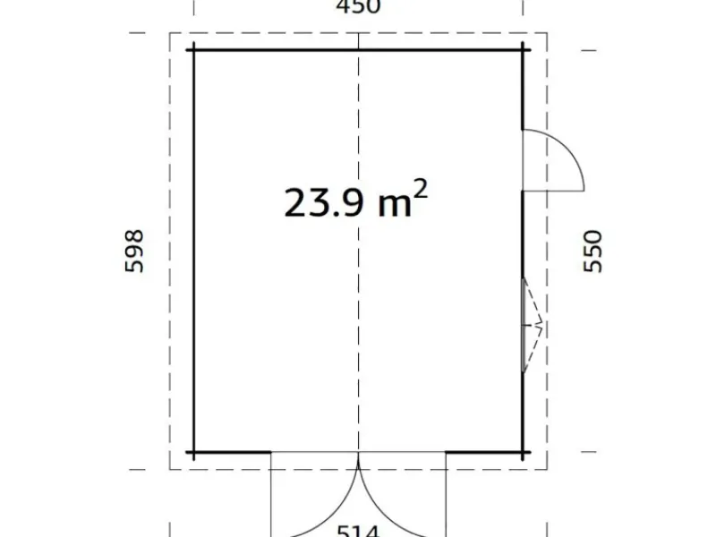 Holzgarage Roger mit Holztor Klar tauchgrundiert 450 cm x 550 cm*Palmako Discount