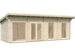 Holz-Gartenhaus Heidi 22,5 m² Natur / Unbehandelt*Palmako New